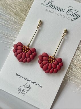 Terracotta Floral Drop Earrings